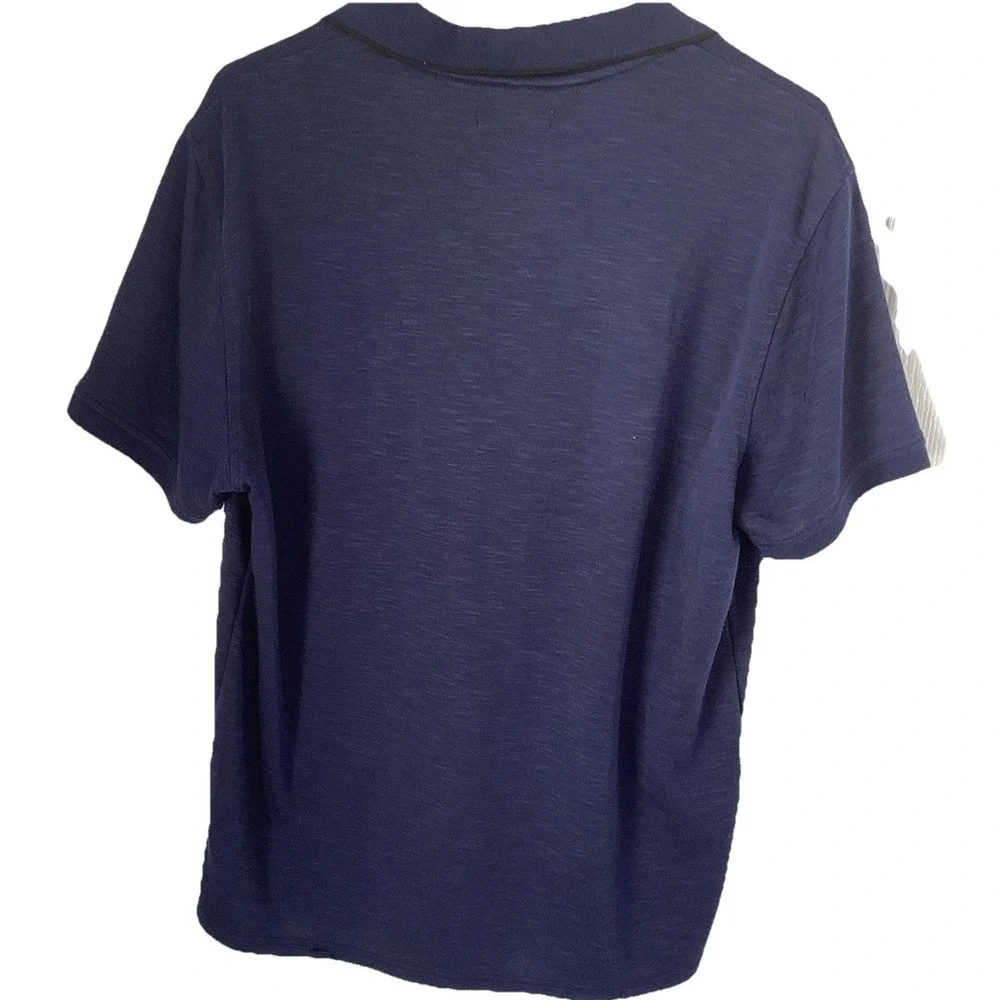 Geoffrey Beene Men's Large Blue 1/4 Zip Short Sleeve Pullover Collared